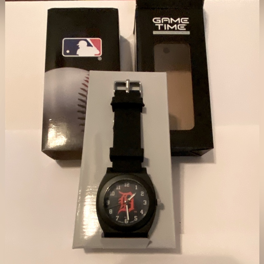 Detroit Tigers Fan Black MLB Youth Watch - Game Time
